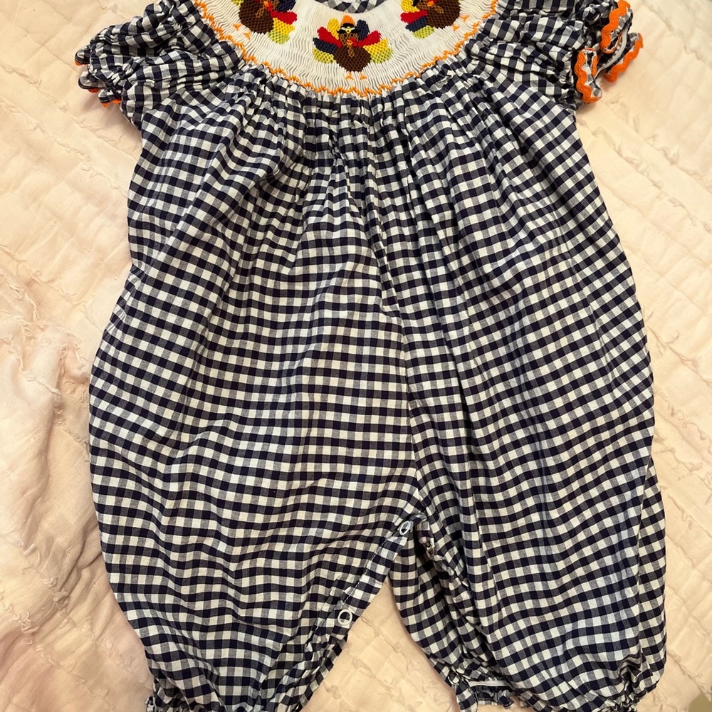 Dressie Jessie Smocked Thanksgiving Bubble . Worn once